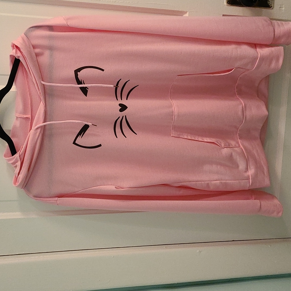 Light pink Cat Lover Thin Hoodie with Cat Ears